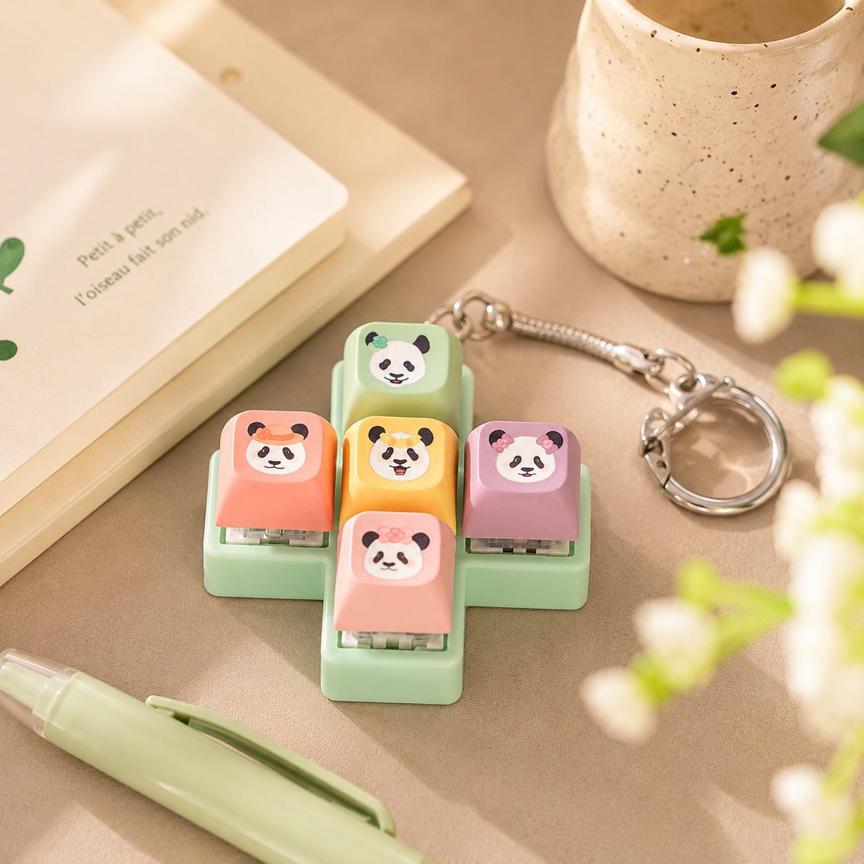 愛寶樂園熊貓 Bao Family 鍵帽鑰匙圈 - 图片 2